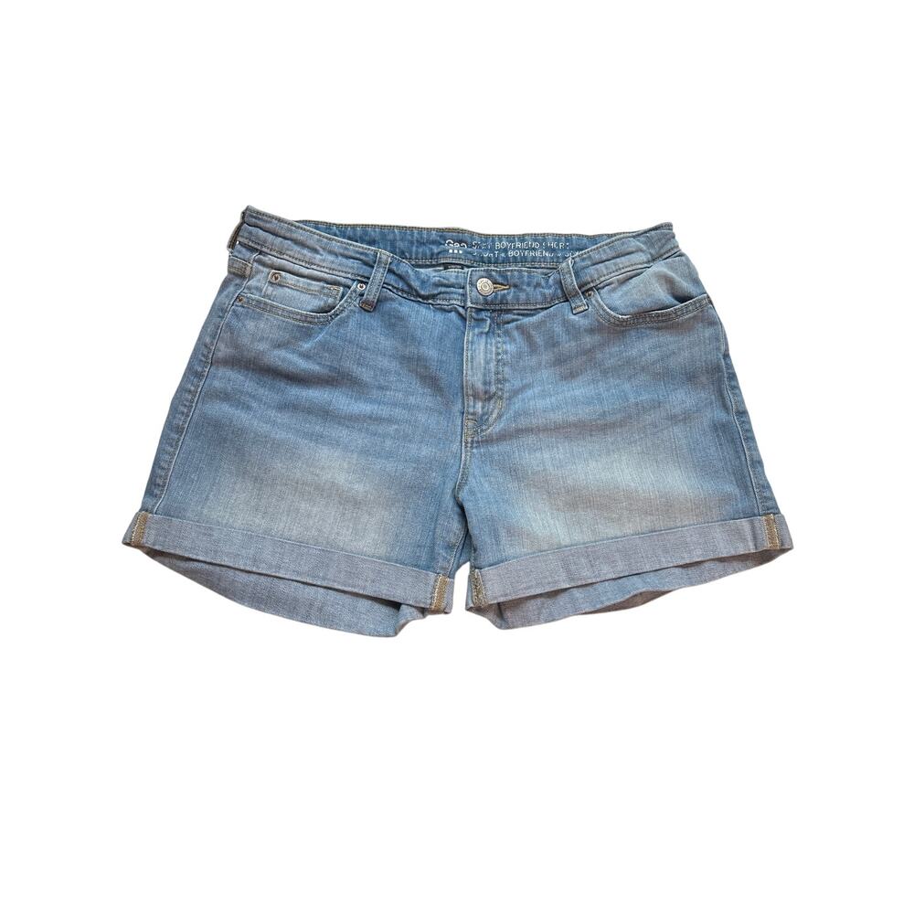 Gap Sexy Boyfriend Jean Shorts Women’s Size 10 Light‎ to Medium Wash Cuffed Hem
